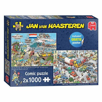 Jan van Haasteren Jigsaw Puzzle - Traffic Chaos, 2x1000pcs.