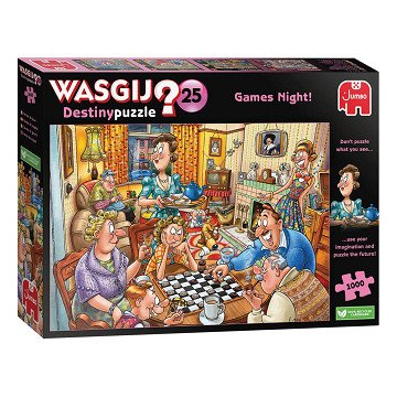 Jumbo Wasgij Destiny 25 Puzzle Game Night, 1000pcs.