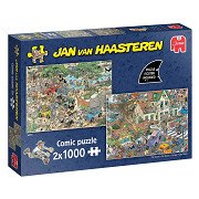 Jan van Haasteren Puzzle - 2in1 Safari & Sturm, 2x1000 Teile.