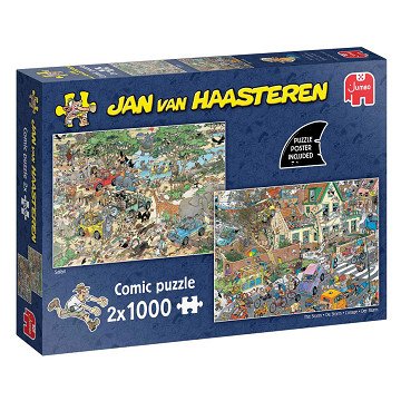 Jan van Haasteren Puzzle - 2in1 Safari & Sturm, 2x1000 Teile.