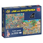 Jan van Haasteren Puzzle – Musikladen und Urlaubsfieber, 2 x 1000 Teile.