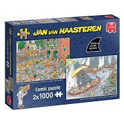 Jan van Haasteren Legpuzzel - De Kaasmarkt & Skutsjesilen - 2x1000st.