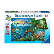 Dinosaurs, 3x49 pcs.