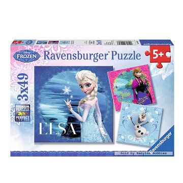 Disney Frozen Puzzle: Elsa, Anna & Olaf, 3x49 Teile.