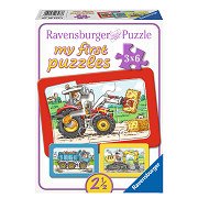 Ravensburger Excavator, tractor and dump truck, 3x6 pcs.