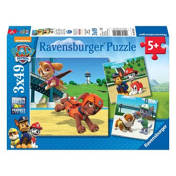 PAW Patrol Puzzle – Team auf 4 Beinen, 3x49 Teile.