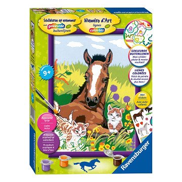 Ravensburger Malen nach Zahlen - Pferd mit Kätzchen