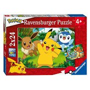 Ravensburger Puzzle - Pikachu und seine Freunde, 2x24 Teile.