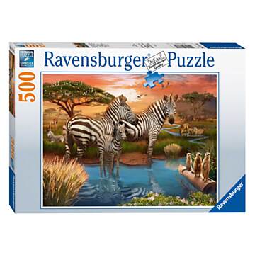 Ravensburger Puzzle Zebras at the Drinking Place, 500pcs.