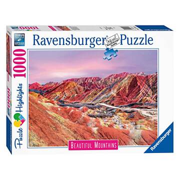 Ravensburger Puzzle Rainbow Mountains, China, 1000 pcs.