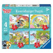 Woezel & Pip In the Magic Garden Jigsaw Puzzle 4in1