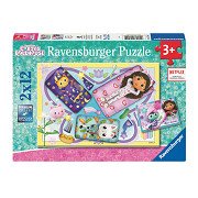 Gabby's Dollhouse Puzzle, 2x12pcs.