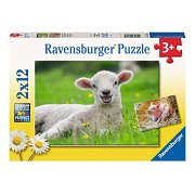 Farm Animals Jigsaw Puzzle, 2x12pcs.