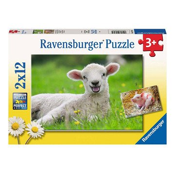 Bauernhoftiere Puzzle, 2x12 Teile.