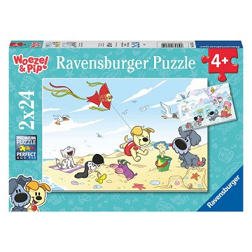 Woezel & Pip Summer and Winter Jigsaw Puzzle, 2x24 pcs.