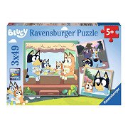 Die Abenteuer von Bluey Puzzle, 3x49 Teile.