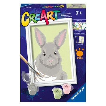 CreArt Malen nach Zahlen - Graues Kaninchen