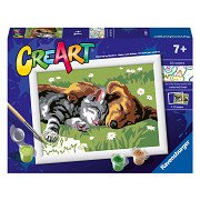 CreArt Painting by Numbers - Sleeping Cats and Dogs