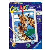 CreArt Schilderen op Nummer - Schattige Giraffen