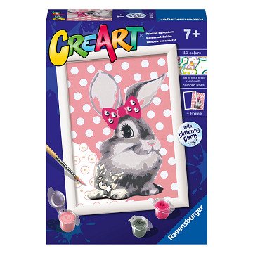 CreArt Malen nach Zahlen – Kaninchen mit Glitzer