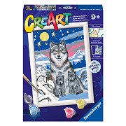 CreArt Malen nach Zahlen – Erstaunliche Wölfe-Familie
