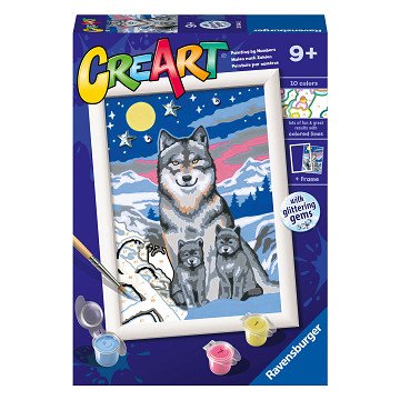CreArt Malen nach Zahlen – Erstaunliche Wölfe-Familie