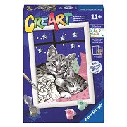 CreArt Schilderen op Nummer - Slaperige Katjes