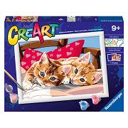 CreArt Painting by Numbers - Two Cuddly Cats