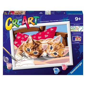 CreArt Painting by Numbers - Two Cuddly Cats