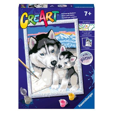 CreArt Malen nach Zahlen – Süße Huskies