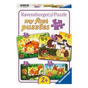 Puzzle Kleintierfamilien, 4in1