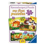 Ravensburger Jigsaw Puzzle Small Animal Families, 4 in 1