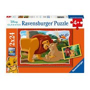 Puzzle König der Löwen, 2x24 Teile.