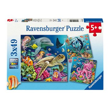 Jigsaw puzzle Enchanting Underwater World, 3x49pcs.