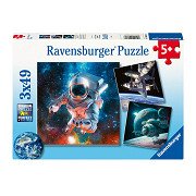 Puzzle Weltraum, 3x49 Teile.