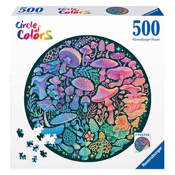 Puzzle Farbkreis Pilze, 500 Teile.