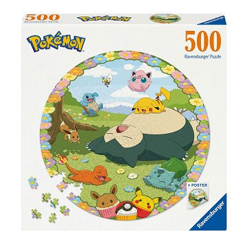 Rundes Puzzle Pokémon, 500 Teile.