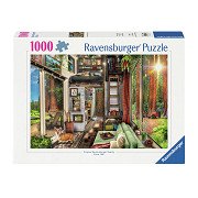 Puzzle Tiny House im Redwood Forest, 1000 Teile.