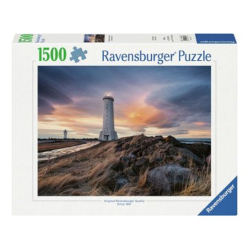 Jigsaw Puzzle Beautiful Sky Above the Lighthouse of Akranes Iceland, 1500 pcs.