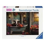 Ravensburger Puzzle „Die Kuh in der Badewanne“, 1000 Teile.
