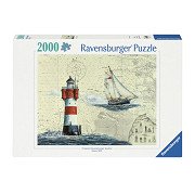 Puzzle Romantischer Leuchtturm, 2000 Teile.