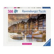 Puzzle Sonnenunt.in Kopenhagen, 500 Teile.