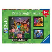 Jigsaw puzzle Minecraft Biomes, 3x49pcs.