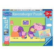 Puzzle Zu Hause mit Peppa Pig, 2x12 Teile.