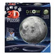 3D-Puzzle Ball Mond leuchtet im Dunkeln, 72 Teile.