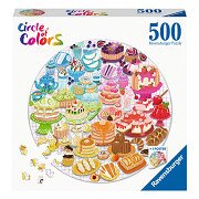 Jigsaw Puzzle Around Circle of Colors Desserts Pastries, 500pcs.