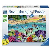 Puzzle Baby-Meeresschildkröten, 500 Teile.