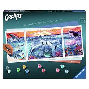 Ravensburger CreArt Schilderen op Nummer - Dolphins At Sunset