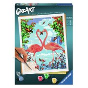 CreArt Malen nach Zahlen – Flamingo-Liebe