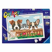 Ravensburger CreArt Malen nach Zahlen - Katze und Hunde